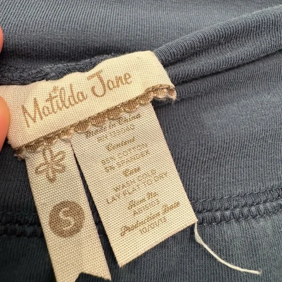 Matilda Jane | Finn Tiered Pants Full Length Ceil Blue Stretch Wide Leg - Picture 6 of 9